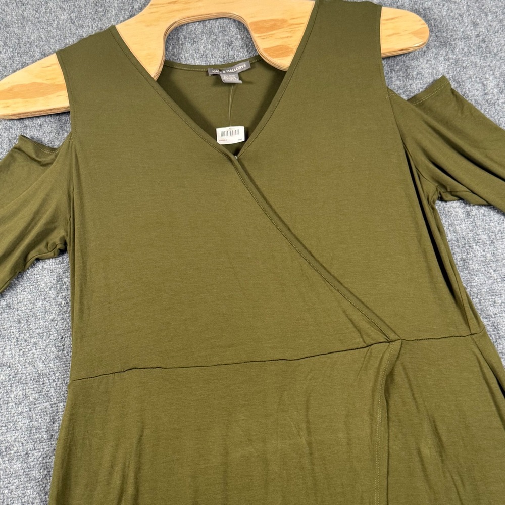 Kate‎ & Mallory Olive Green Cold Shoulder Maxi Dress Casual Comfy 1X Boho Chic